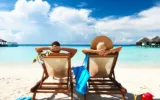 Man and Woman relaxing on a beach