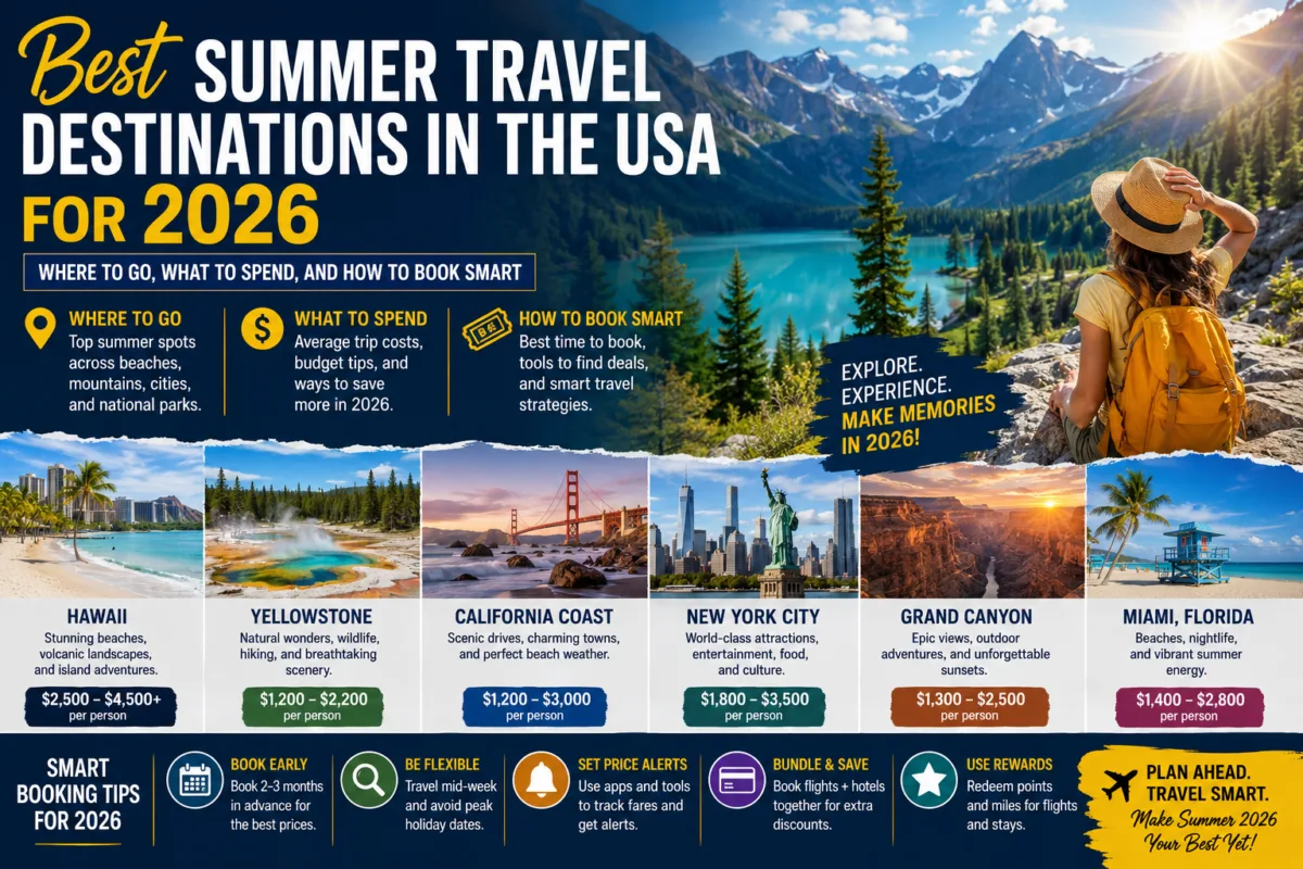 best summer travel destinations USA 2026