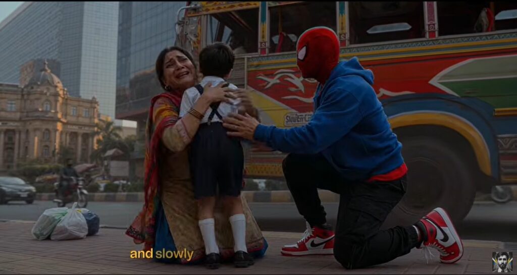 spider-man above Karachi by Sibghat Shaikh AI Filmmaker in Pakistan