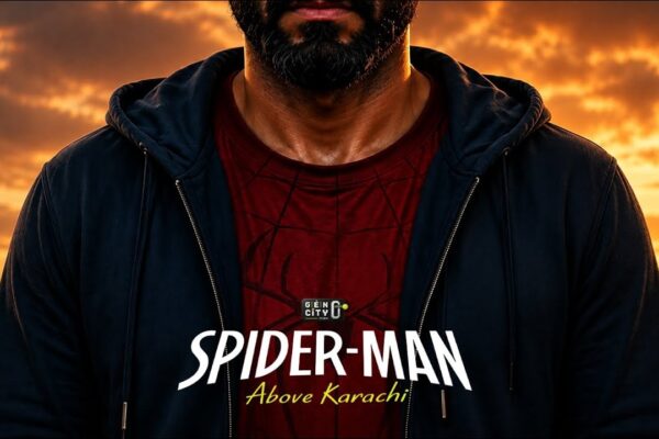 spider-man above karachi by sibghat shaikh
